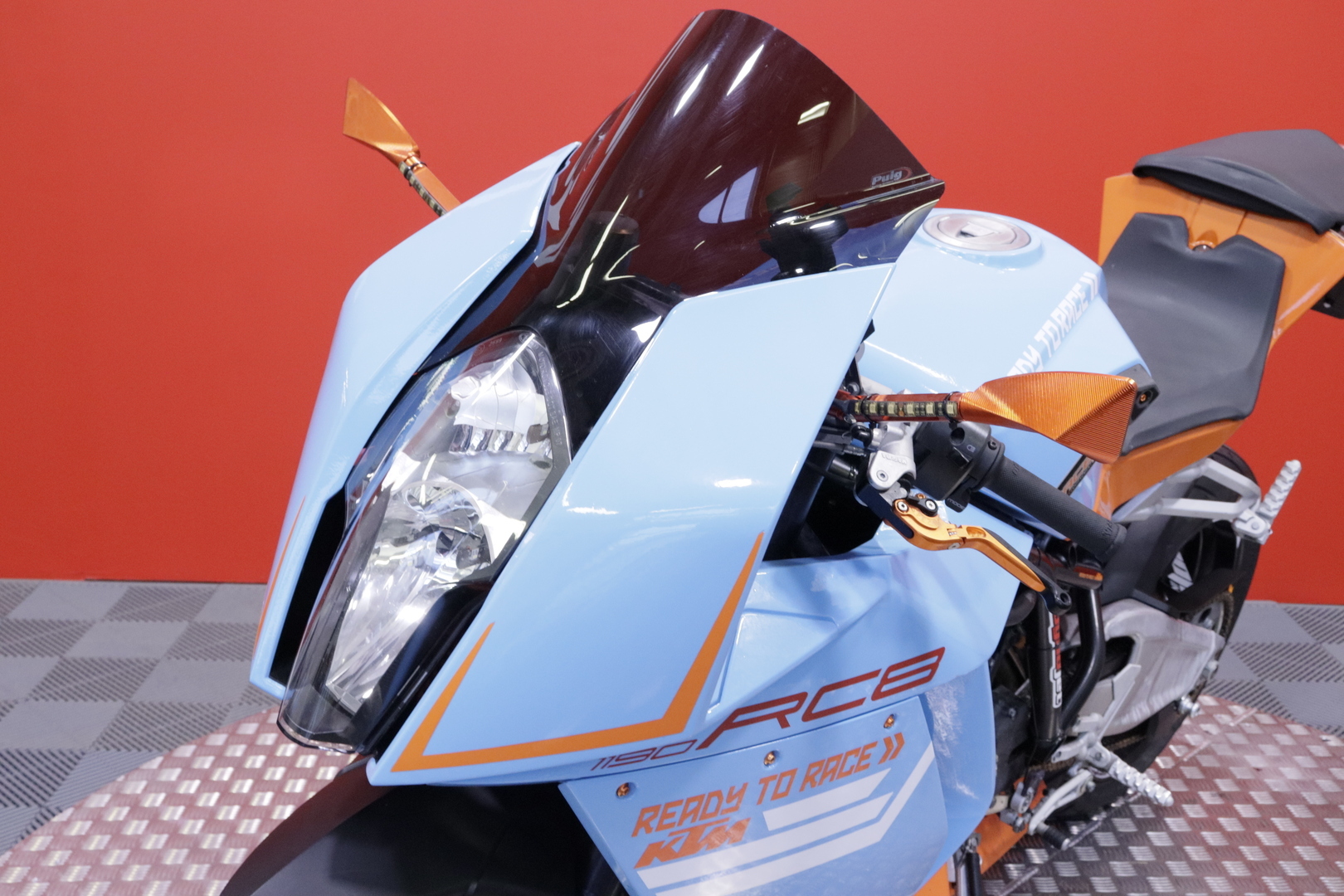 KTM - RC - 8 // Dominator Putkisto / Huoltokirja / Suomi-Pyörä / Säädettävät Kahvat / Ohjausiskari // - Moottoripyörä